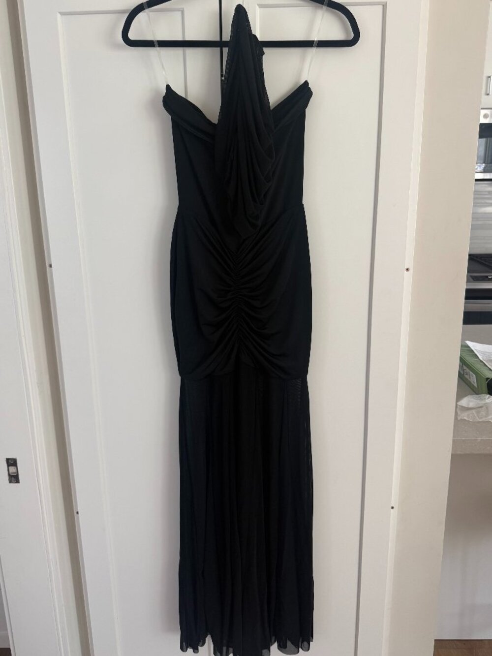 Meshki - Caspian Slinky and Mesh Off Shoulder Maxi Dress / Black / M - Picture 6 of 10